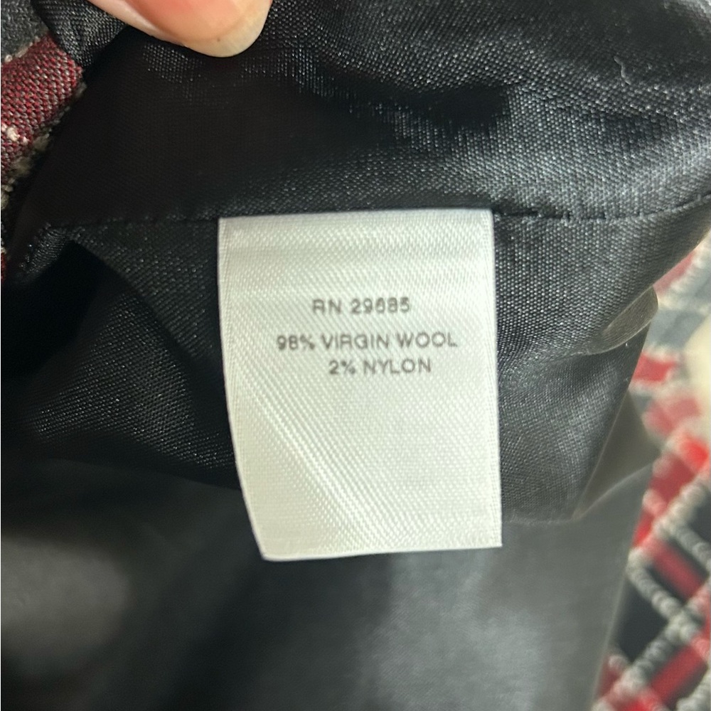 Pendleton Virgin Wool Black Red Square Windowpane… - image 5